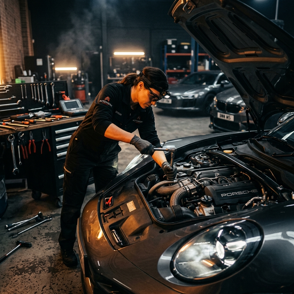 Mechanik CAR CARE Garage při práci